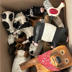 Vintage Hand-Carved Farm Animal Lot - Ted Nichols